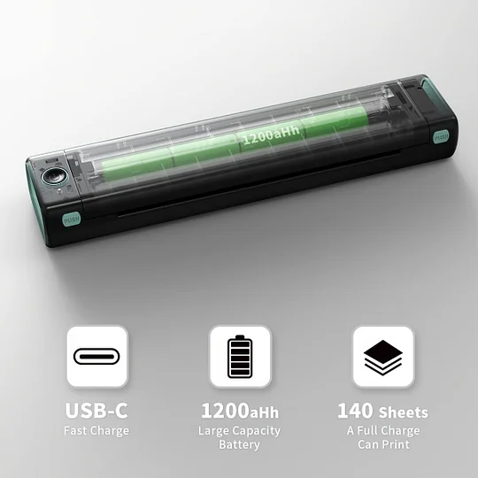 Imprimante thermique portable sans fil Mini A4