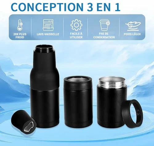 Glacière Isolante en Acier Inoxydable avec Ouvre-Bouteille