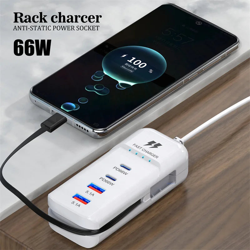 MULTI-CHARGER RAPIDE - (MULTI PRISE USB-TYPE-C )