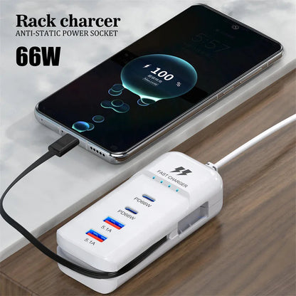 MULTI-CHARGER RAPIDE - (MULTI PRISE USB-TYPE-C )