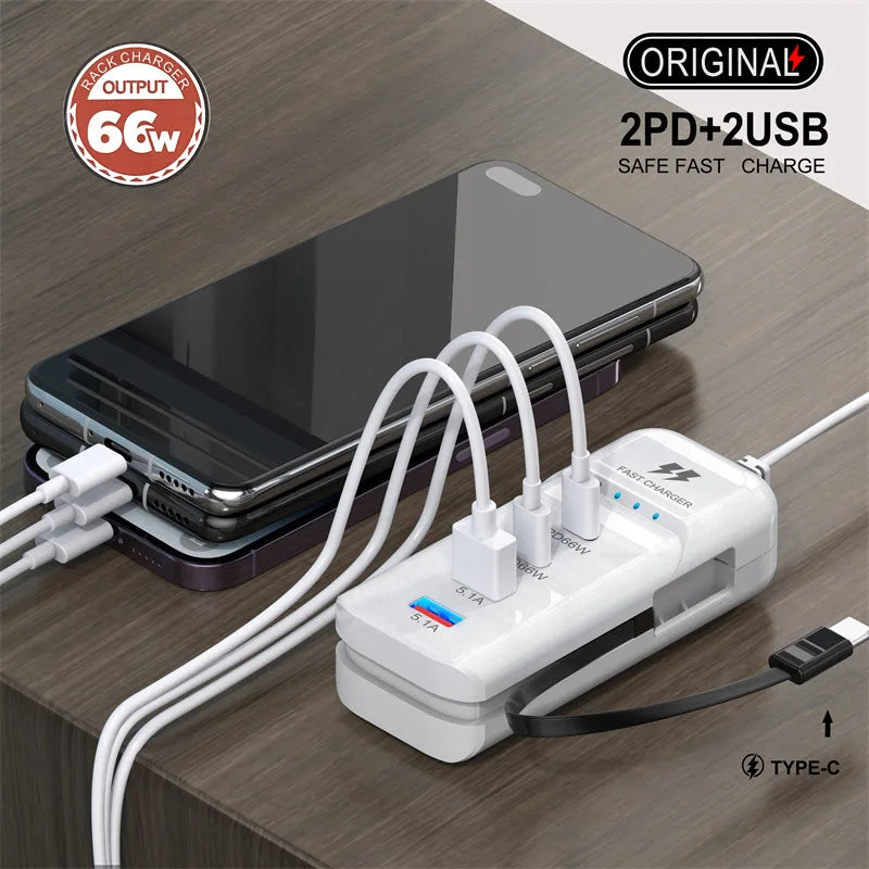 MULTI-CHARGER RAPIDE - (MULTI PRISE USB-TYPE-C )