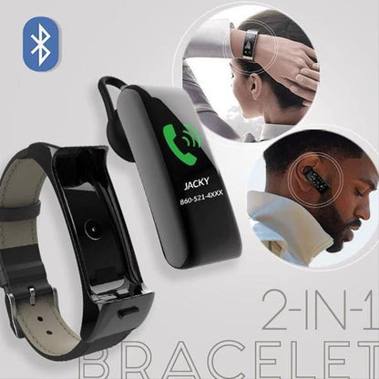 Bracelet intelligent 2 en 1 avec écouteurs Bluetooth